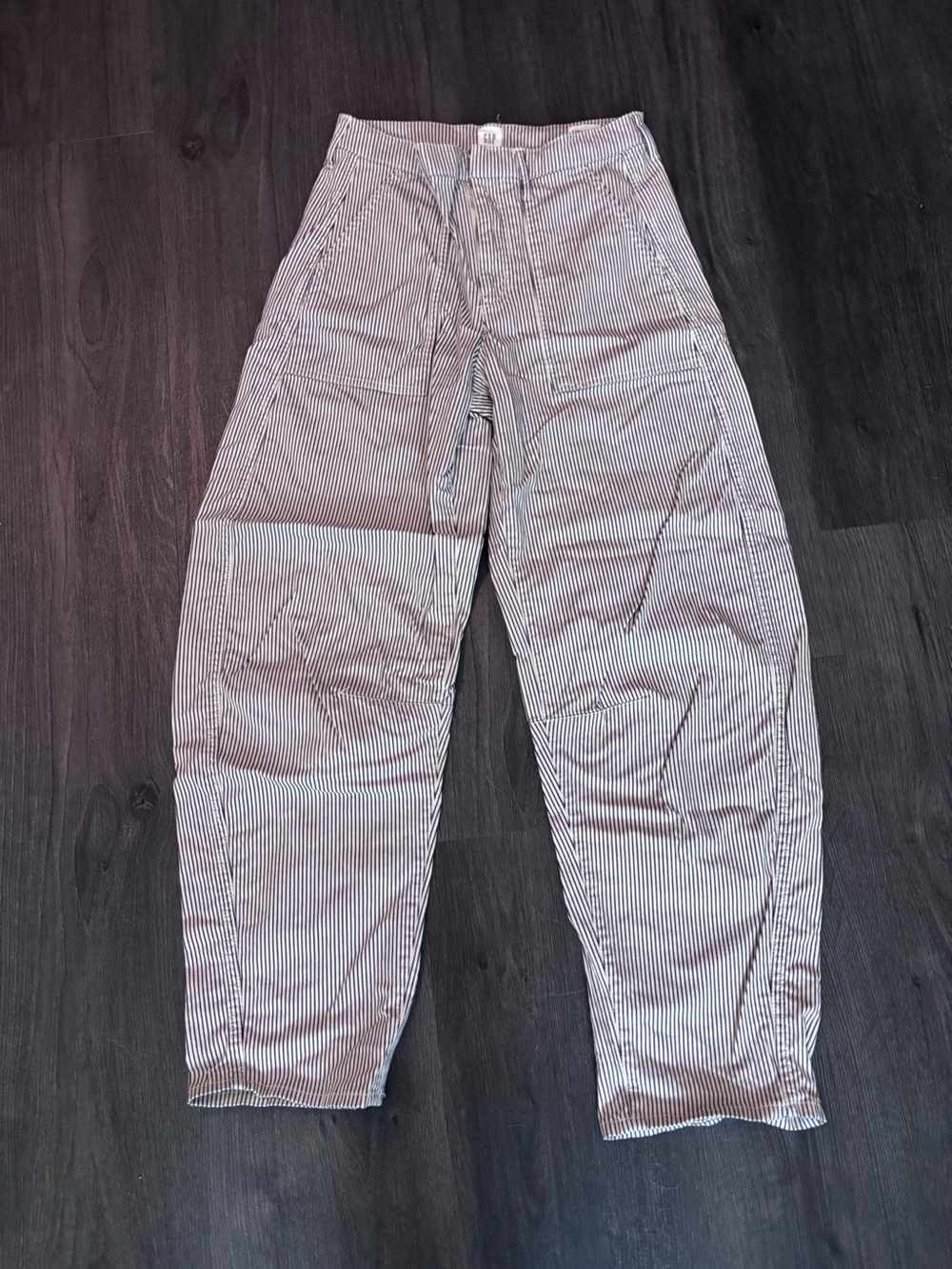 GAP Striped Wide-Leg Pants in White and Navy